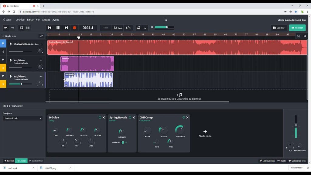 BandLab online - Herramientas