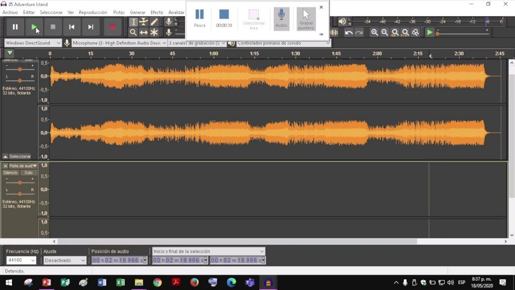 Audacity en español gratis - interfaz