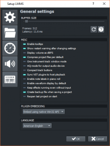 DAW LMMS - configuración buffer