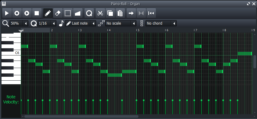 notas midi piano roll