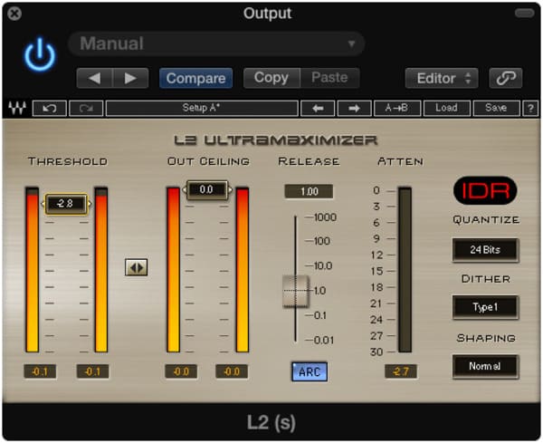 usar limitador waves para mastering