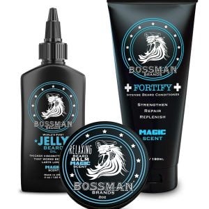714d49cjgyl. Sl1500 .jpg Juego para barba de Bossman aceite acondicionador y bálsamo